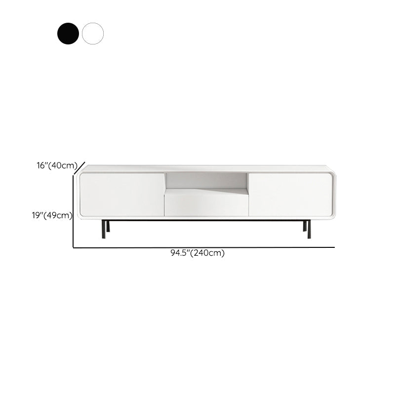 Support multimédia TV rectangulaire, meuble TV moderne avec étagères et tiroir