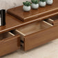 Antique TV Media Stand Oak TV Console with Drawers for Living Room
