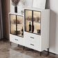 Contemporary Display Stand Faux Wood Storage Cabinet for Dining Room
