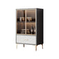 Contemporary Display Stand Faux Wood Storage Cabinet for Dining Room