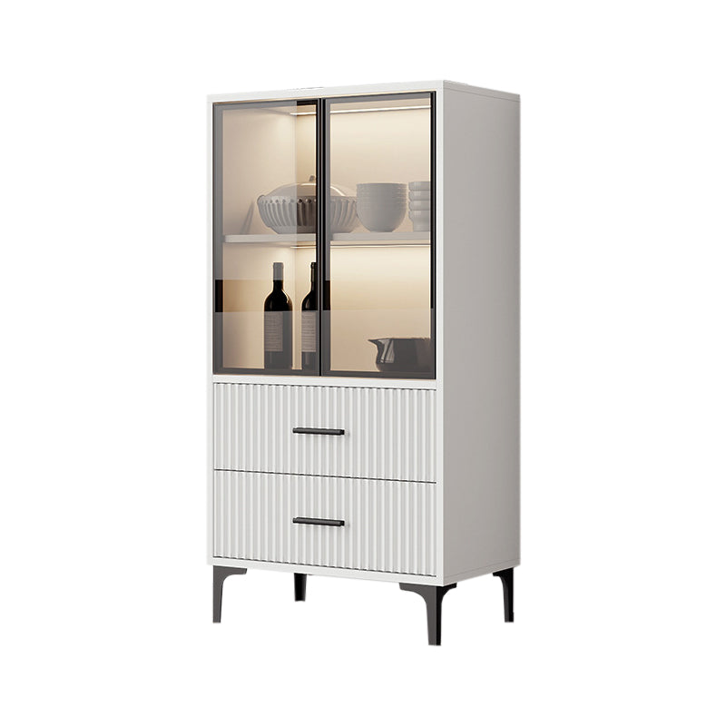 Contemporary Display Stand Faux Wood Storage Cabinet for Dining Room