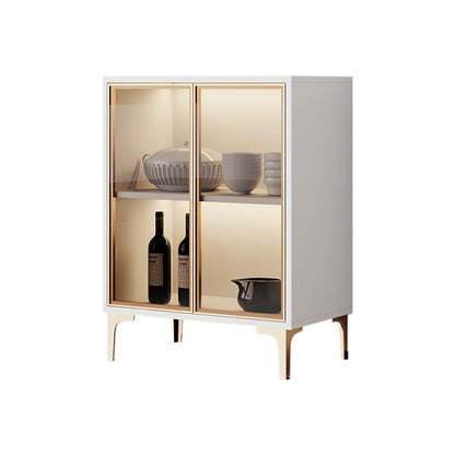 Contemporary Display Stand Faux Wood Storage Cabinet for Dining Room