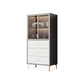 Contemporary Display Stand Faux Wood Storage Cabinet for Dining Room