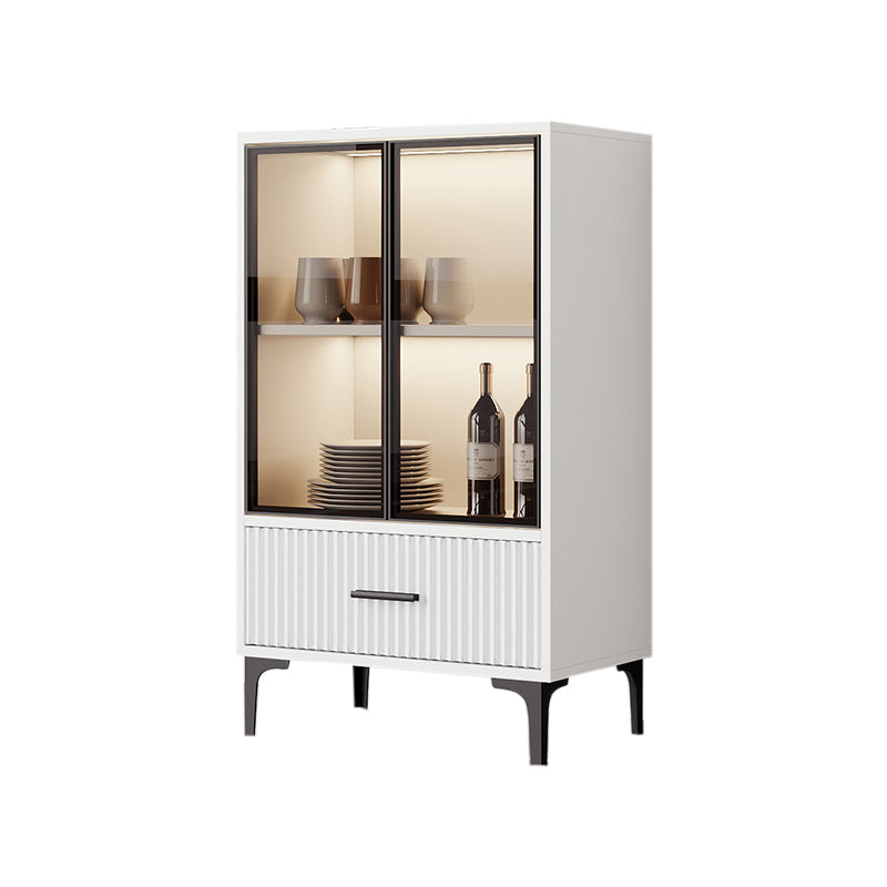 Contemporary Display Stand Faux Wood Storage Cabinet for Dining Room