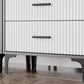 Contemporary Display Stand Faux Wood Storage Cabinet for Dining Room