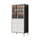 Contemporary Display Stand Faux Wood Storage Cabinet for Dining Room