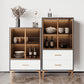 Contemporary Display Stand Faux Wood Storage Cabinet for Dining Room