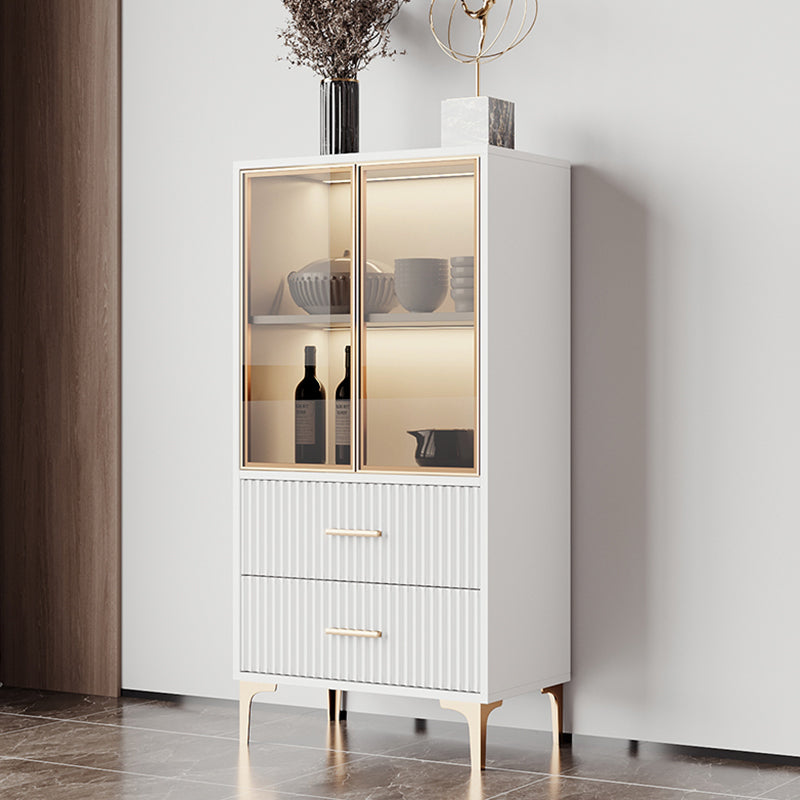 Contemporary Display Stand Faux Wood Storage Cabinet for Dining Room