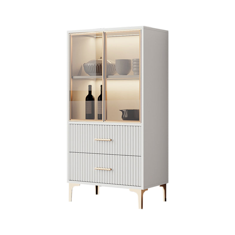 Contemporary Display Stand Faux Wood Storage Cabinet for Dining Room