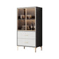 Contemporary Display Stand Faux Wood Storage Cabinet for Dining Room