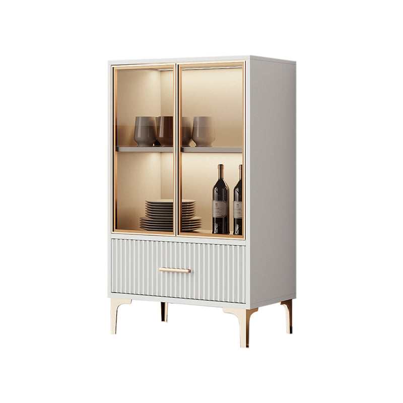 Contemporary Display Stand Faux Wood Storage Cabinet for Dining Room