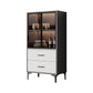 Contemporary Display Stand Faux Wood Storage Cabinet for Dining Room