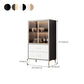 Contemporary Display Stand Faux Wood Storage Cabinet for Dining Room