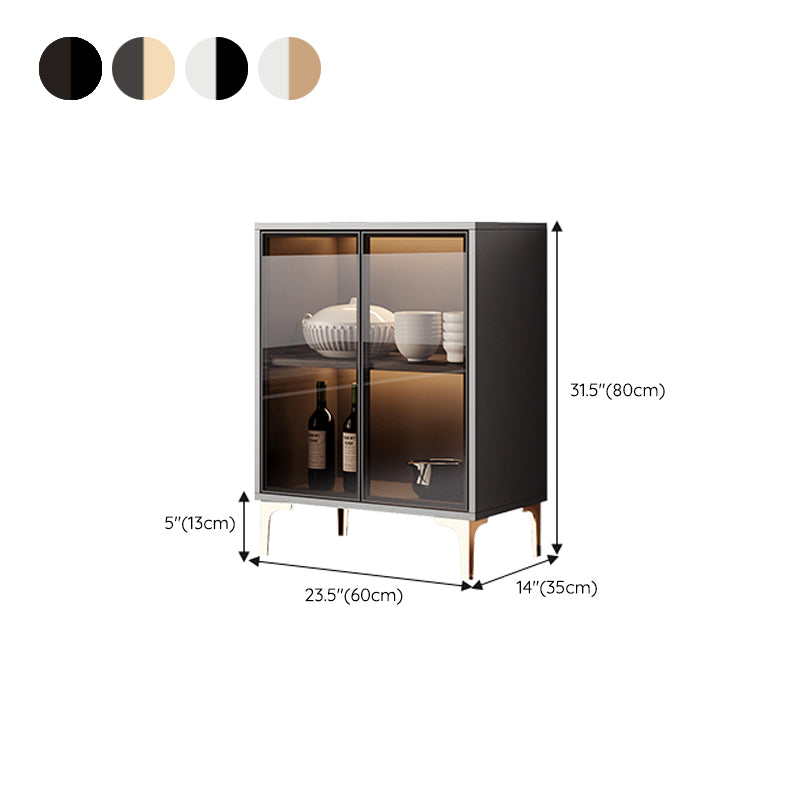 Contemporary Display Stand Faux Wood Storage Cabinet for Dining Room