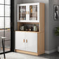 Modern Wood Dining Hutch Glass Doors Display Cabinet with Doors for Dining Room Clearhalo 'Display & China Cabinets' 'display_china_cabinets' 'furn' 'furn_display_china_cabinets' 'Furniture' 'Kitchen & Dining Furniture' 6588437