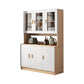 Modern Wood Dining Hutch Glass Doors Display Cabinet with Doors for Dining Room 39"L x 13"W x 72"H Cherry Wood Upper & Lower Cabinets Clearhalo 'Display & China Cabinets' 'display_china_cabinets' 'furn' 'furn_display_china_cabinets' 'Furniture' 'Kitchen & Dining Furniture' 6588442
