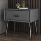 Contemporary Bed Nightstand Solid Wood Bedside Cabinet with Drawer Dark Gray 1 Piece Clearhalo 'Bedroom Furniture' 'furn' 'furn_night_stand' 'Furniture' 'night_stand' 'Nightstands' 6589117