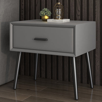 Contemporary Bed Nightstand Solid Wood Bedside Cabinet with Drawer Light Gray 1 Piece Clearhalo 'Bedroom Furniture' 'furn' 'furn_night_stand' 'Furniture' 'night_stand' 'Nightstands' 6589118