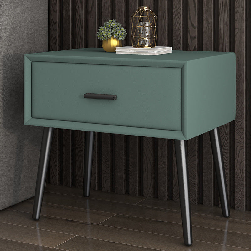 Contemporary Bed Nightstand Solid Wood Bedside Cabinet with Drawer Light Green 1 Piece Clearhalo 'Bedroom Furniture' 'furn' 'furn_night_stand' 'Furniture' 'night_stand' 'Nightstands' 6589119