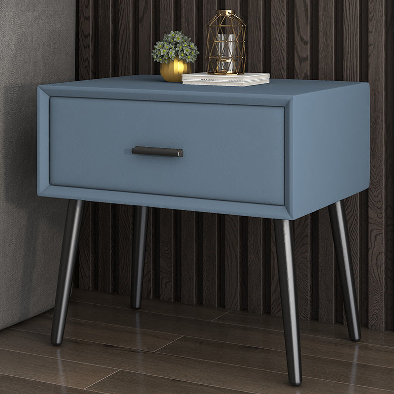 Contemporary Bed Nightstand Solid Wood Bedside Cabinet with Drawer Light Blue 1 Piece Clearhalo 'Bedroom Furniture' 'furn' 'furn_night_stand' 'Furniture' 'night_stand' 'Nightstands' 6589120
