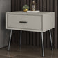 Contemporary Bed Nightstand Solid Wood Bedside Cabinet with Drawer Khaki 1 Piece Clearhalo 'Bedroom Furniture' 'furn' 'furn_night_stand' 'Furniture' 'night_stand' 'Nightstands' 6589121