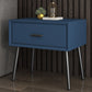 Contemporary Bed Nightstand Solid Wood Bedside Cabinet with Drawer Royal Blue 1 Piece Clearhalo 'Bedroom Furniture' 'furn' 'furn_night_stand' 'Furniture' 'night_stand' 'Nightstands' 6589124