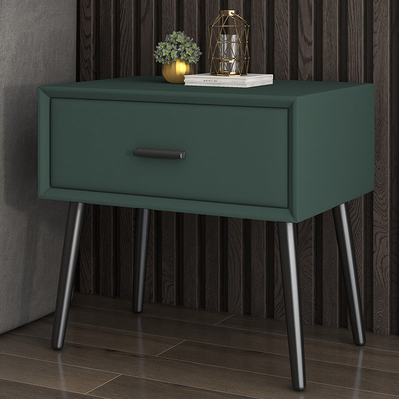 Contemporary Bed Nightstand Solid Wood Bedside Cabinet with Drawer Blackish Green 1 Piece Clearhalo 'Bedroom Furniture' 'furn' 'furn_night_stand' 'Furniture' 'night_stand' 'Nightstands' 6589127
