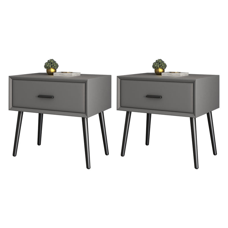 Contemporary Bed Nightstand Solid Wood Bedside Cabinet with Drawer Light Gray 2 Piece Set Clearhalo 'Bedroom Furniture' 'furn' 'furn_night_stand' 'Furniture' 'night_stand' 'Nightstands' 6589135