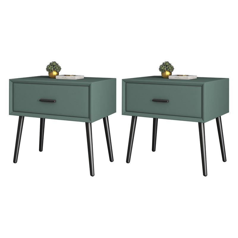 Contemporary Bed Nightstand Solid Wood Bedside Cabinet with Drawer Light Green 2 Piece Set Clearhalo 'Bedroom Furniture' 'furn' 'furn_night_stand' 'Furniture' 'night_stand' 'Nightstands' 6589138