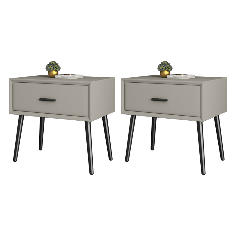 Contemporary Bed Nightstand Solid Wood Bedside Cabinet with Drawer Khaki 2 Piece Set Clearhalo 'Bedroom Furniture' 'furn' 'furn_night_stand' 'Furniture' 'night_stand' 'Nightstands' 6589140
