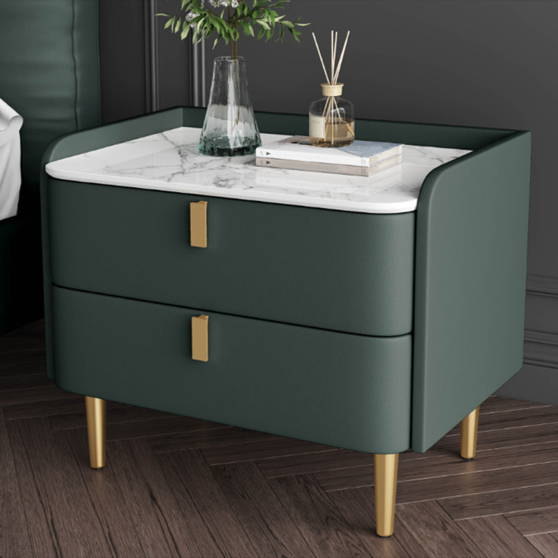 2 cajones Mesa nocturna Mesa de acento moderno .19 "de alto