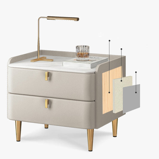 2 cassetti tavolo da notte per accento moderno comodino .19 "alto