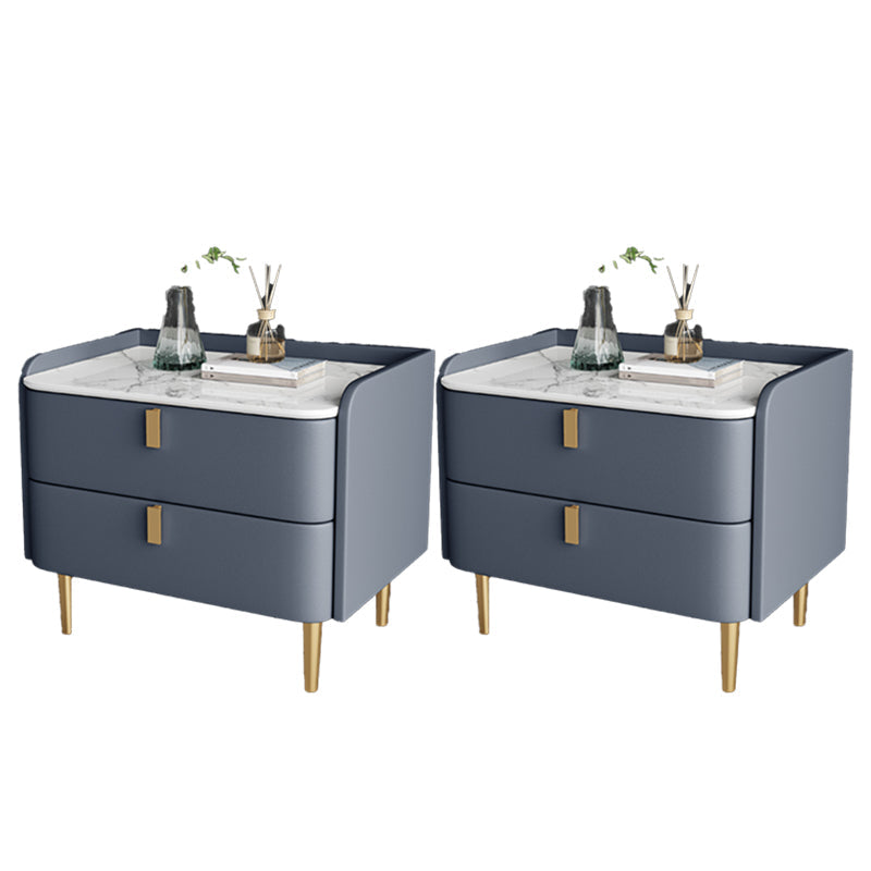 2 cajones Mesa nocturna Mesa de acento moderno .19 "de alto