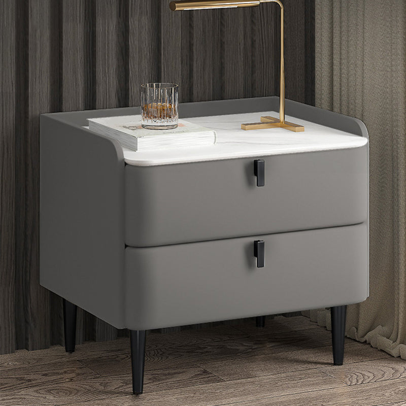 2 cajones Mesa nocturna Mesa de acento moderno .19 "de alto