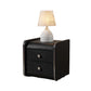 Faux Wood Accent Table Nightstand Contemporary Night Table with Drawers