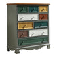 Coastal Storage Chest Dresser Solid Wood Storage Chest with Drawers and Doors