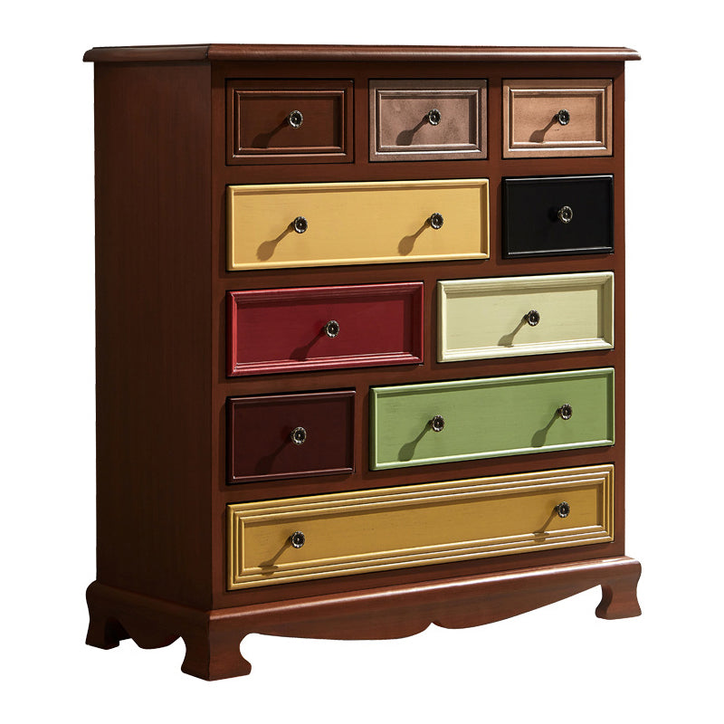 Coastal Storage Chest Dresser Solid Wood Storage Chest with Drawers and Doors