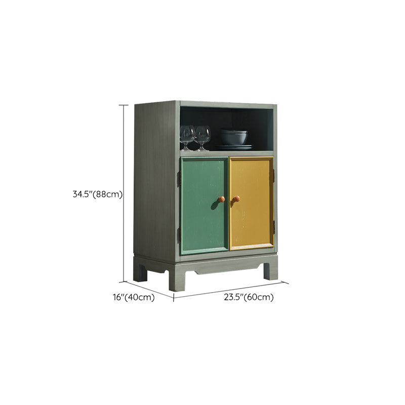 Coastal Storage Chest Dresser Solid Wood Storage Chest with Drawers and Doors