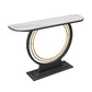 31.5" Tall Hall Console Table Stone Rectangle Accent Table with Abstract Base Clearhalo 'Console Tables' 'console_tables' 'Entry & Mudroom Furniture' 'furn' 'furn_console_tables' 'Furniture' 6589546
