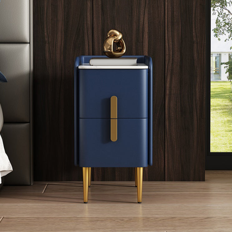 3 Drawers Contemporary Nightstand Solid Wood Night Table ,19.7" Tall Blue 1 Piece Clearhalo 'Bedroom Furniture' 'furn' 'furn_night_stand' 'Furniture' 'night_stand' 'Nightstands' 6589776