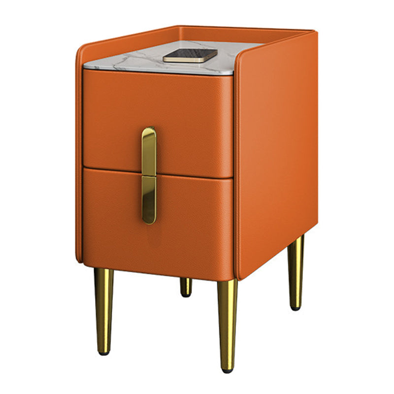 3 Drawers Contemporary Nightstand Solid Wood Night Table ,19.7" Tall Orange 1 Piece Clearhalo 'Bedroom Furniture' 'furn' 'furn_night_stand' 'Furniture' 'night_stand' 'Nightstands' 6589778