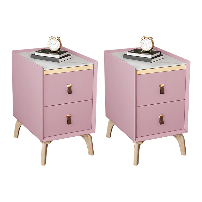 引き出し付きのモダンなベッドナイトスタンドストーンアクセントテーブルナイトスタンド