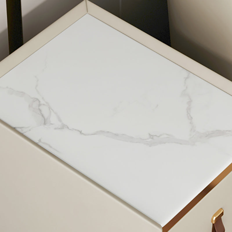 引き出し付きのモダンなベッドナイトスタンドストーンアクセントテーブルナイトスタンド