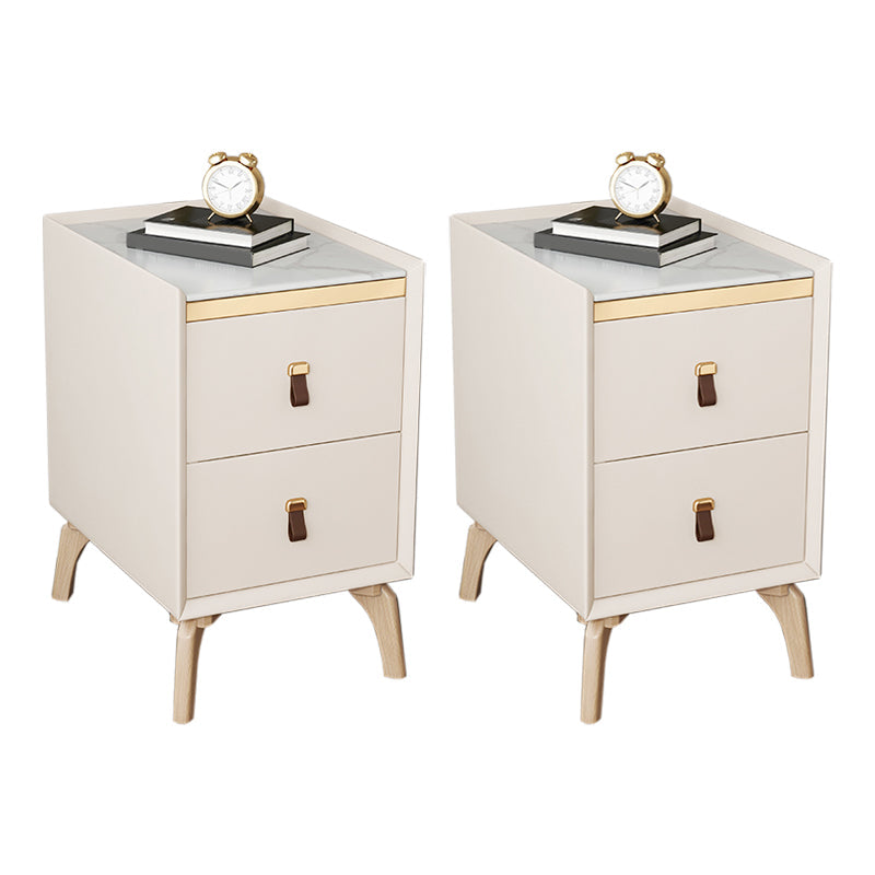 引き出し付きのモダンなベッドナイトスタンドストーンアクセントテーブルナイトスタンド