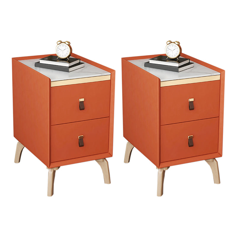 引き出し付きのモダンなベッドナイトスタンドストーンアクセントテーブルナイトスタンド