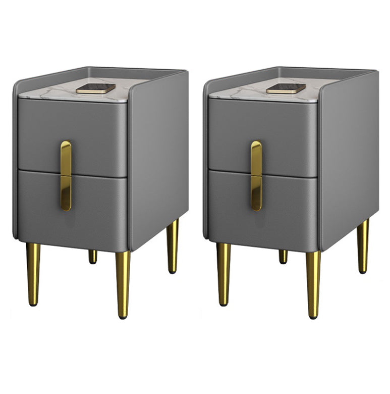 3 Drawers Contemporary Nightstand Solid Wood Night Table ,19.7" Tall Grey 2 Piece Set Clearhalo 'Bedroom Furniture' 'furn' 'furn_night_stand' 'Furniture' 'night_stand' 'Nightstands' 6589829