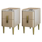 3 Drawers Contemporary Nightstand Solid Wood Night Table ,19.7" Tall Khaki 2 Piece Set Clearhalo 'Bedroom Furniture' 'furn' 'furn_night_stand' 'Furniture' 'night_stand' 'Nightstands' 6589832