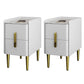3 Drawers Contemporary Nightstand Solid Wood Night Table ,19.7" Tall White 2 Piece Set Clearhalo 'Bedroom Furniture' 'furn' 'furn_night_stand' 'Furniture' 'night_stand' 'Nightstands' 6589833