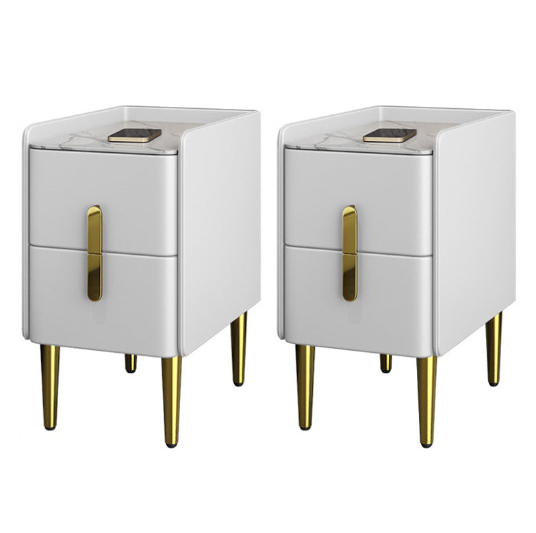3 Drawers Contemporary Nightstand Solid Wood Night Table ,19.7" Tall White 2 Piece Set Clearhalo 'Bedroom Furniture' 'furn' 'furn_night_stand' 'Furniture' 'night_stand' 'Nightstands' 6589833
