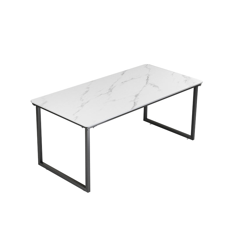 Stone Rectangular Writing Desk Modern 29.53" Tall Office Desk with Sled Base White Clearhalo 'furn' 'furn_office_desk' 'Furniture' 'Office Desks' 'Office Furniture' 'office_desk' 6589866